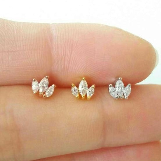 origami jewellery 3CZ Crown Earring