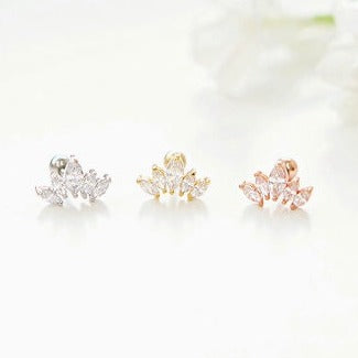 Origami Jewellery 5CZ Crown Stud
