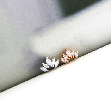 origami jewellery 5CZ Crown Stud