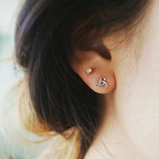 origami jewellery 925 Silver Knot Earrings