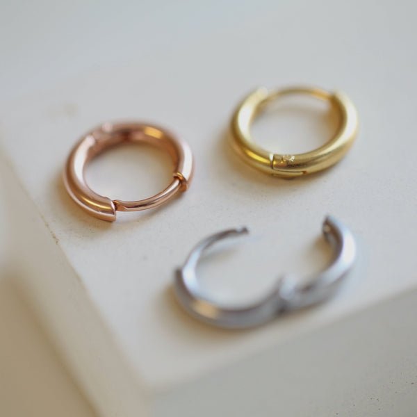 Origami Jewellery 9mm Matte Hoops