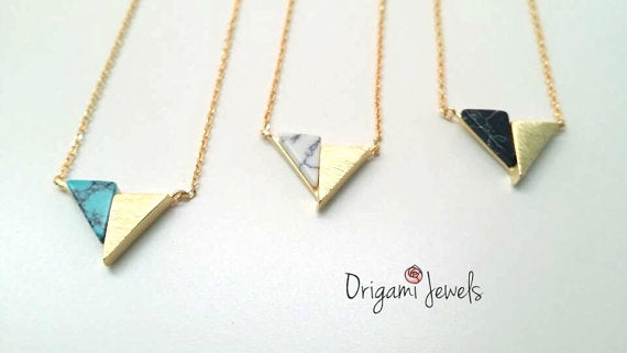 Origami Jewellery Airplane Gemstone Necklace