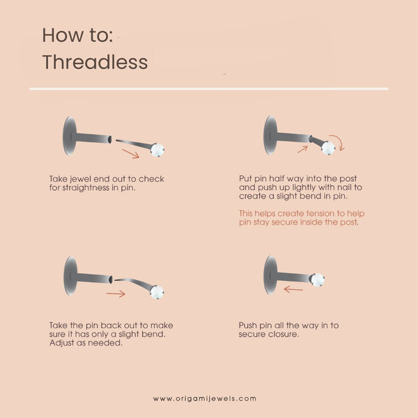 Origami Jewellery Apostrophe Threadless Flat Back