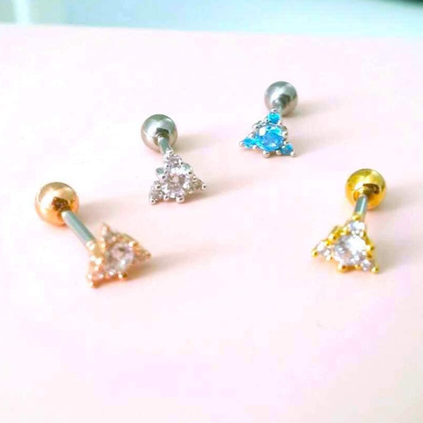 Origami Jewellery Aqua Triangle Earring