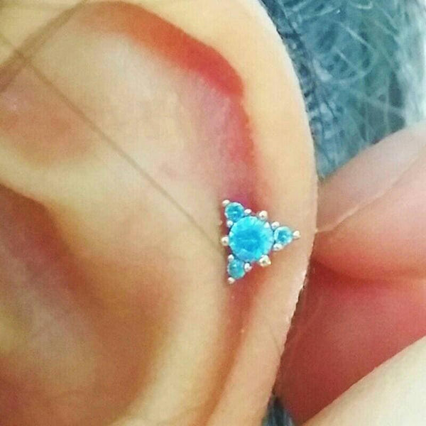origami jewellery Aqua Triangle Earring