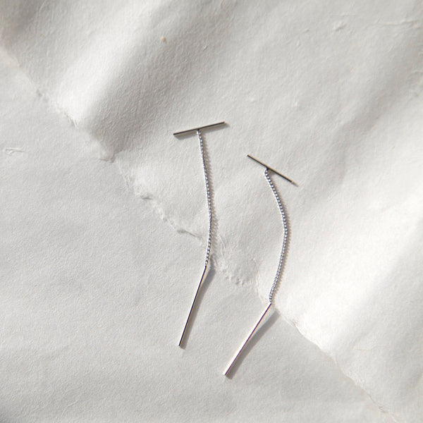 origami jewellery Bar Threader Earrings