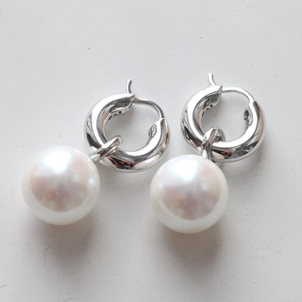 Origami Jewellery Bold Pearl Hoops