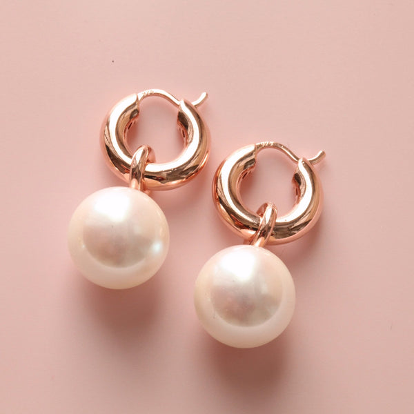 Origami Jewellery Bold Pearl Hoops