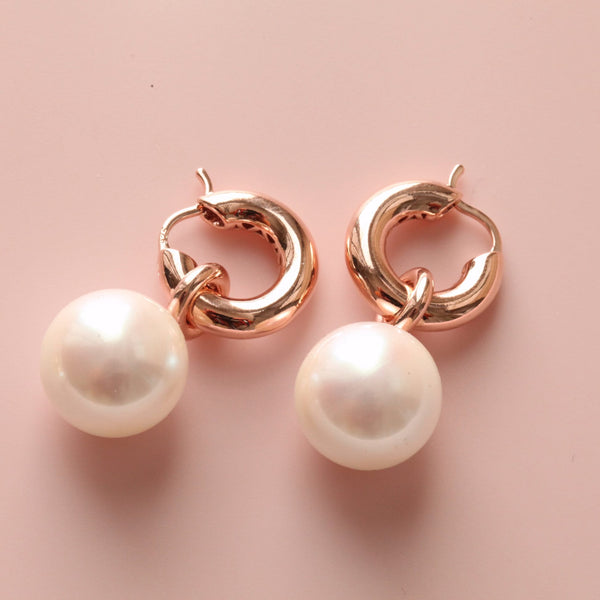 Origami Jewellery Bold Pearl Hoops