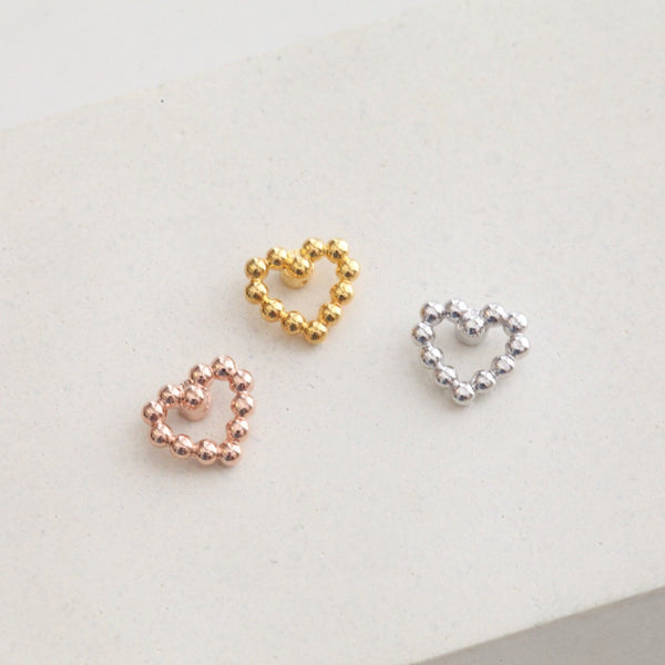 Origami Jewellery Bubble Heart Cartilage Earrings