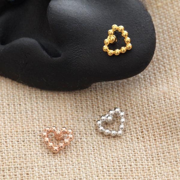 Origami Jewellery Bubble Heart Cartilage Earrings