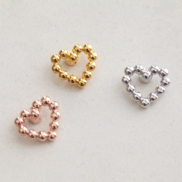 origami jewellery Bubble Heart Cartilage Earrings