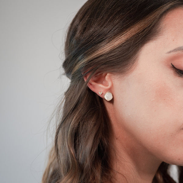 origami jewellery Circle opal stud earrings