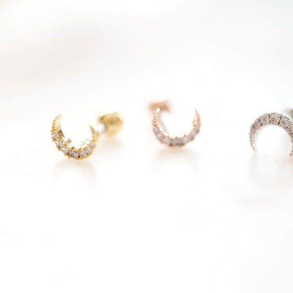 Origami Jewellery Crescent Moon Cartilage Earring