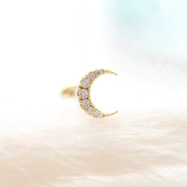 origami jewellery Crescent Moon Cartilage Earring
