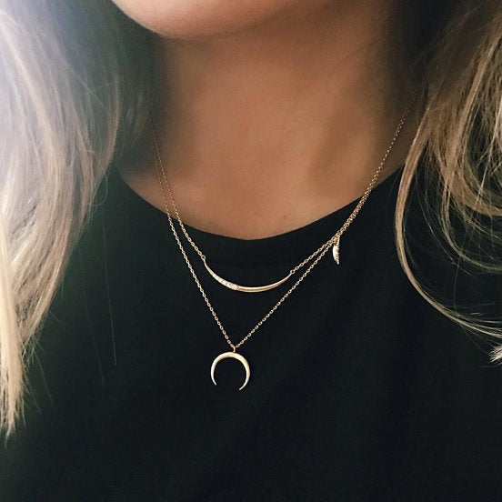 Origami Jewellery Crescent Moon Necklace