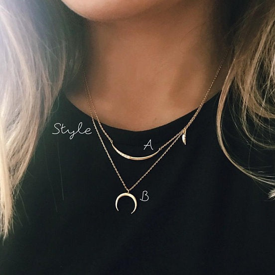 Origami Jewellery Crescent Moon Necklace