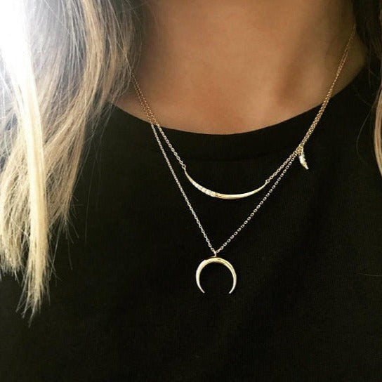 origami jewellery Crescent Moon Necklace