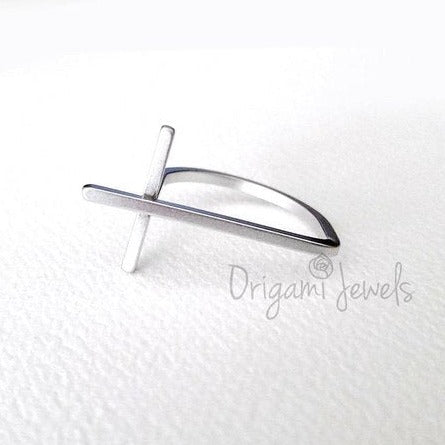 origami jewellery Cross Ring