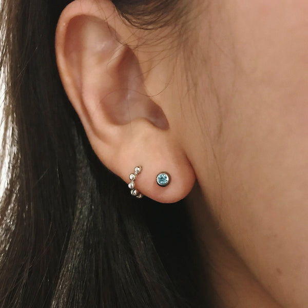 origami jewellery Crystal Embedded Ball Earrings