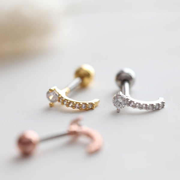 origami jewellery Curved Hoop Earring