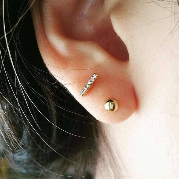 origami jewellery CZ Bar Earring
