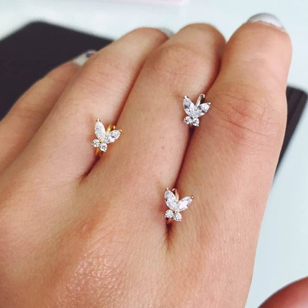 Origami Jewellery CZ Butterfly Cartilage Hoop