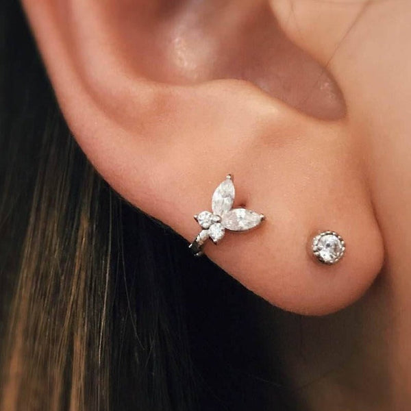 origami jewellery CZ Butterfly Cartilage Hoop