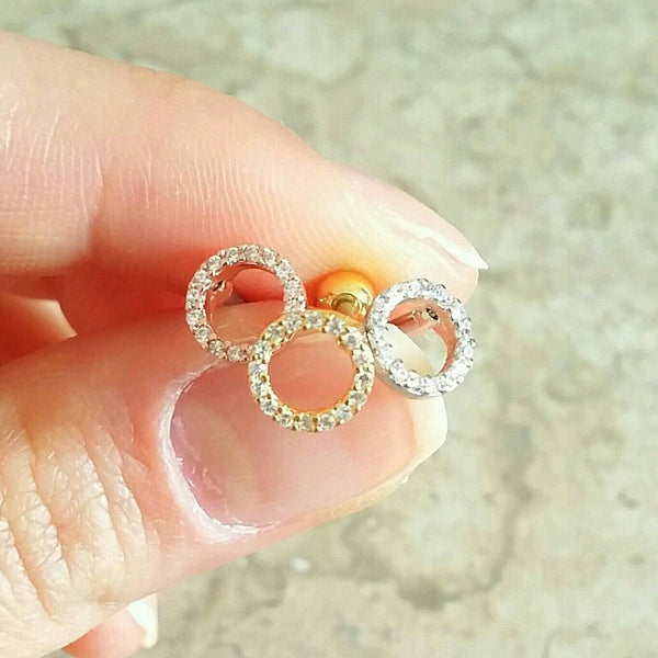 Origami Jewellery CZ Circle Earrings