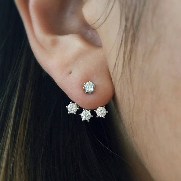 origami jewellery CZ Dot Ear Jacket