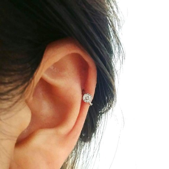 Origami Jewellery CZ Dot Hoop