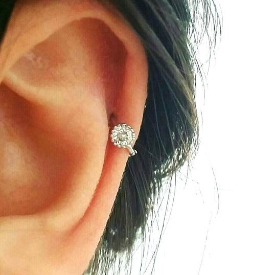 origami jewellery CZ Dot Hoop