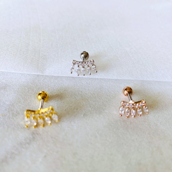 Origami Jewellery CZ Eyelash Earrings
