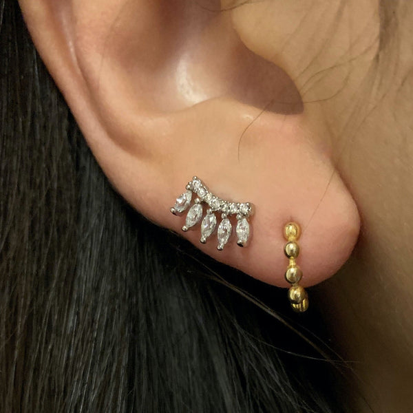 origami jewellery CZ Eyelash Earrings