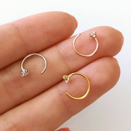 Origami Jewellery CZ Hook Hoop