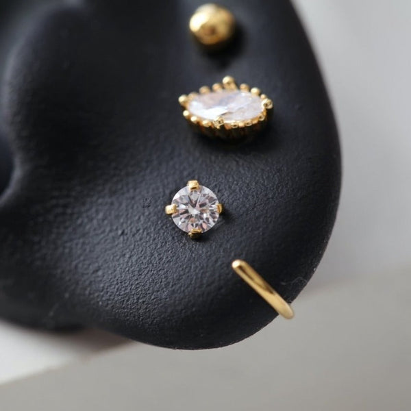 origami jewellery CZ Hook Hoop