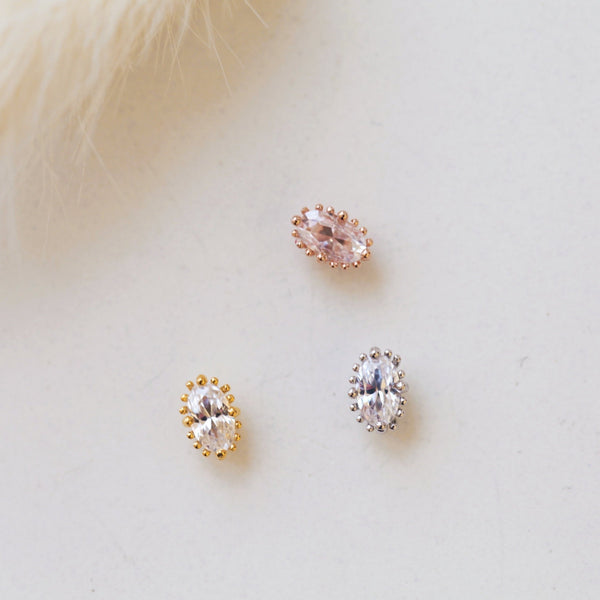 Origami Jewellery CZ Oval Cartilage Stud