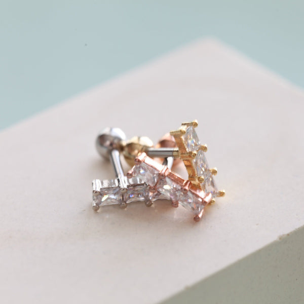 Origami Jewellery CZ Pave Bar Earrings