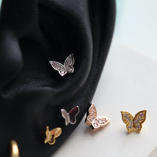 Origami Jewellery CZ Pave Butterfly Earring