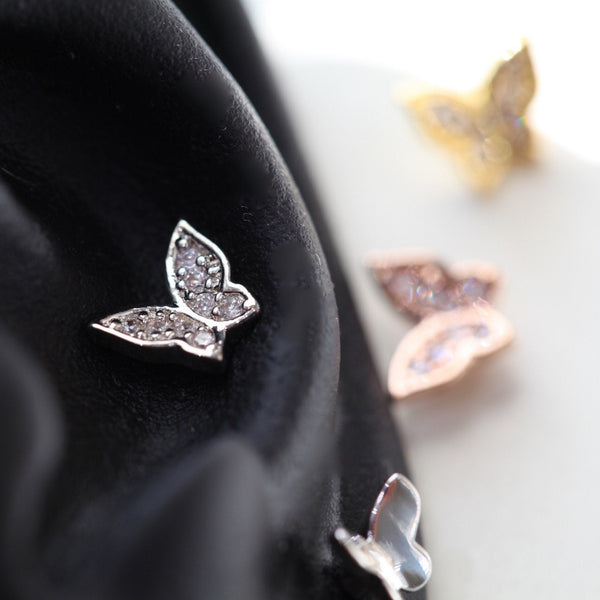 origami jewellery CZ Pave Butterfly Earring