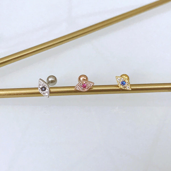 Origami Jewellery CZ Pave Evil Eye Earring