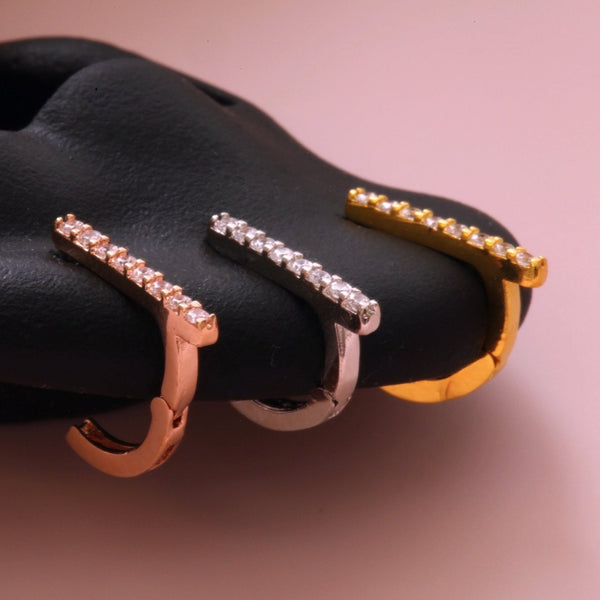 Origami Jewellery CZ Paved Line Hoop