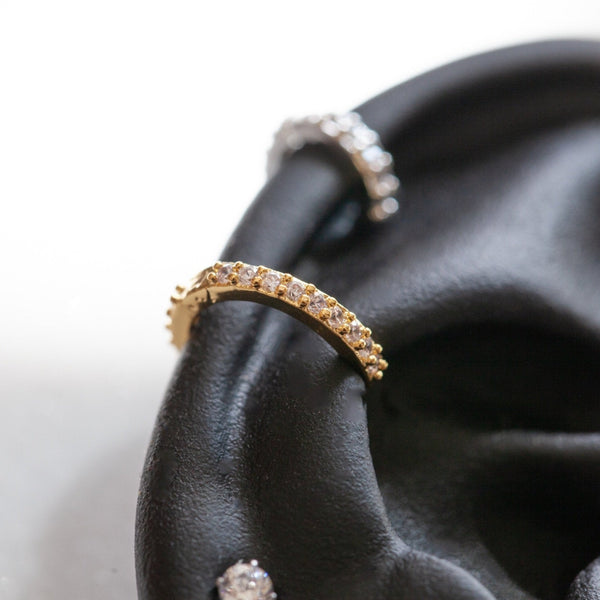 Origami Jewellery CZ Paved Small Hoop