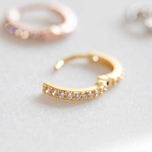 Origami Jewellery CZ Paved Small Hoop