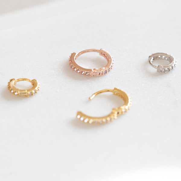 Origami Jewellery CZ Paved Small Hoop