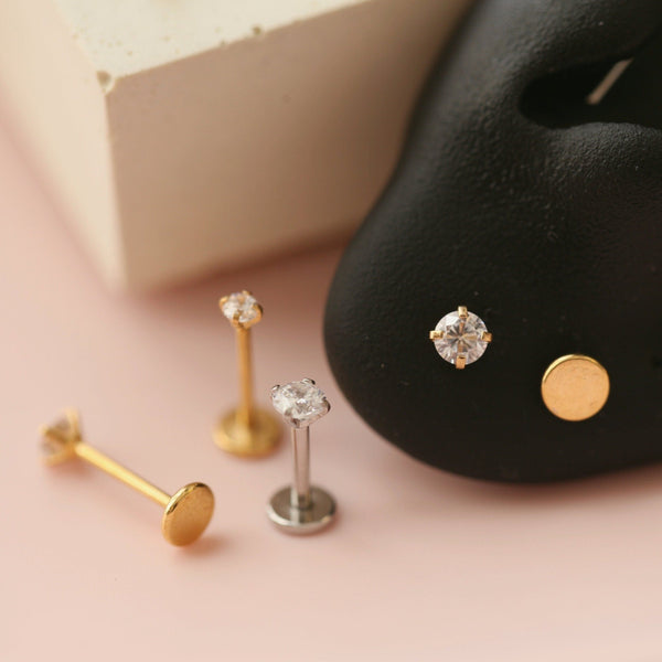 Origami Jewellery CZ Threadless Push In Labret