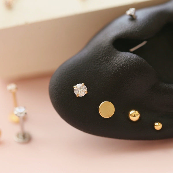 Origami Jewellery CZ Threadless Push In Labret