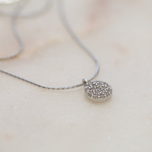 Origami Jewellery CZ Tiny Circle Necklace