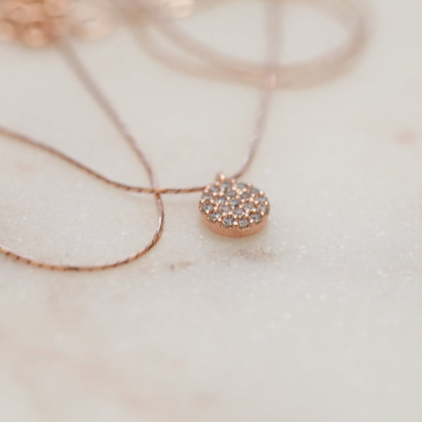 Origami Jewellery CZ Tiny Circle Necklace