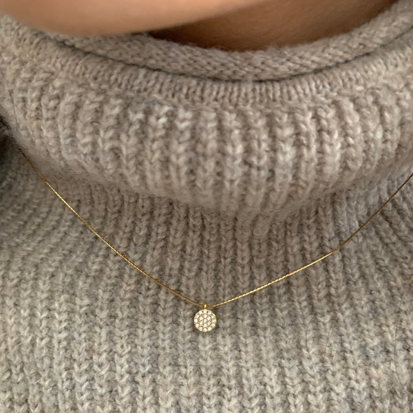 Origami Jewellery CZ Tiny Circle Necklace